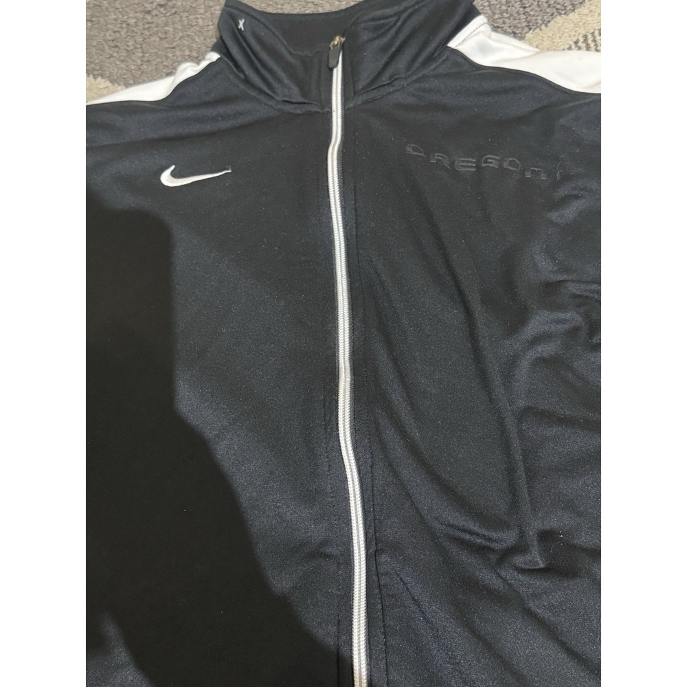 VTG Nike Oregon‎ Ducks Jacket Mens L Black Full Zip Lightweight Tostitos Bowl